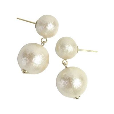Cotton pearl drop earrings by Anq&nbsp;